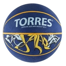 Мяч баск.сув.&quot;TORRES Jam&quot; арт.B00041, р.1, диам.12 см, резина, ней. корд, бут. кам,син-желт-голуб