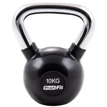 Гиря обрезиненная с хромированной ручкой PROFI-FIT, 10 кг, фото 1