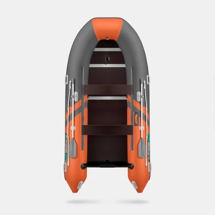 GLADIATOR B 370 LIGHT B Оранжево-темносерый моторная лодка ПВХ Фанерный пайол, фото 4