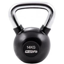 Гиря обрезиненная с хромированной ручкой PROFI-FIT, 14 кг