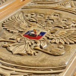 Нарды резные ручной работы &quot;Герб России&quot; (Россия, дерево, размер 63х32х7 см), фото 4