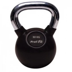 Гиря обрезиненная с хромированной ручкой PROFI-FIT, 30 кг, фото 1