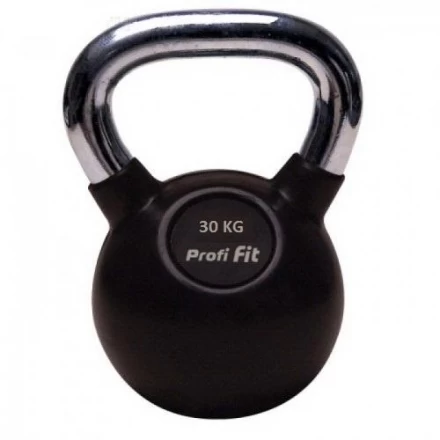 Гиря обрезиненная с хромированной ручкой PROFI-FIT, 30 кг, фото 1