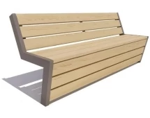 Парковая скамейка Техно, Лиственница (брус 30х120) 2 м