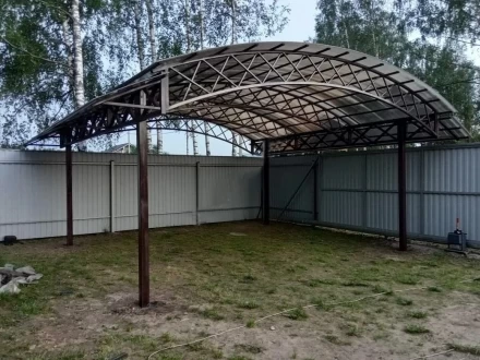 Автомобильный металлический навес для частного дома, фото 1