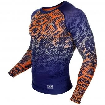 Компрессионная футболка Venum Tropical Blue/Orange L/S, фото 2