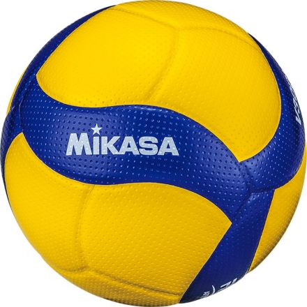 Мяч вол. &quot;MIKASA V300W&quot;, р.5, FIVB Appr, 18 пан, синт.кожа (микрофиб), клееный, бут.кам, желто-синий, фото 1