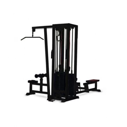 3-х позиционная станция с одинарной блочной рамкой (грузоблок) чёрный Barbell МВ 36953 , фото 1