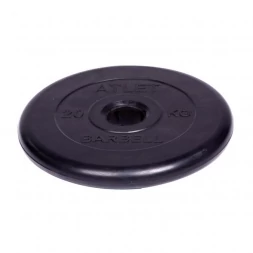 Диск обрезиненный Barbell Atlet d 51 мм чёрный 20 кг