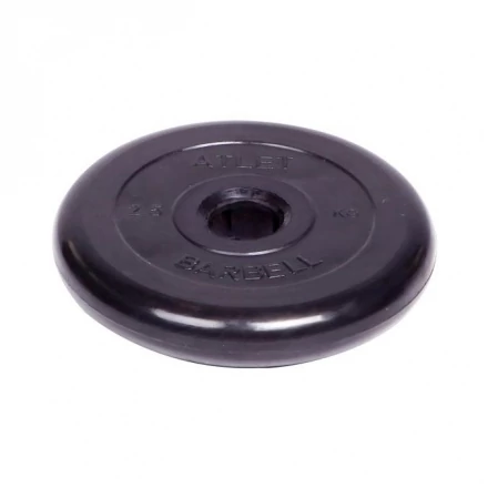 Диск обрезиненный Barbell Atlet d 51 мм чёрный 2,5 кг, фото 1
