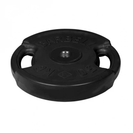 Диск олимпийский с ручками Barbell d 51 мм чёрный 50 кг, фото 1