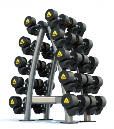 Стойка для гантелей двусторонняя на 10 пар, серия ST Perfomance серая, фото 1