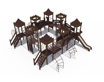 Игровой комплекс Империя Сити с тремя горками (металлический скат, Н-1200 и 1500) ДИО 13072.1, фото 3