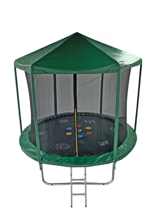 Батут 8FT 2,44м SportElite HOME с принтом, защитной сеткой и крышей FR-30-8FT, фото 1