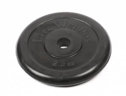 Диск обрезиненный Lite Weights 2473LW 26мм 2,5кг, черный, фото 2