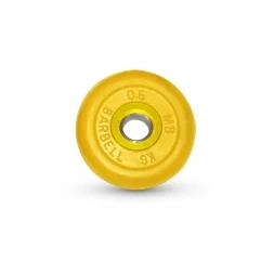 Диск обрезиненный Barbell d 31 мм цветной 0,5 кг