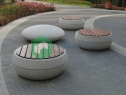 Скамейка «Нога» без спинки с настилом, фото 4