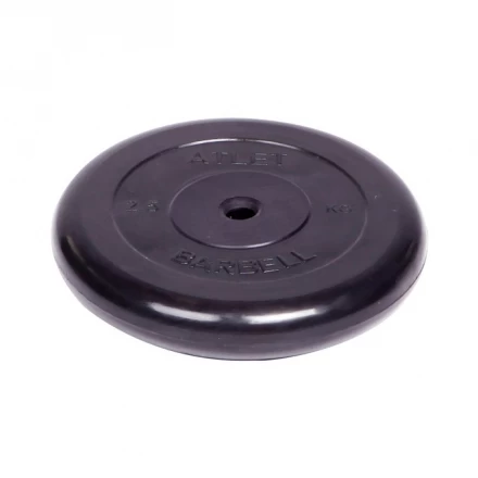 Диск обрезиненный Barbell Atlet d 26 мм чёрный 2,5 кг, фото 1