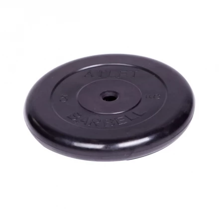 Диск обрезиненный Barbell Atlet d 26 мм чёрный 5 кг, фото 1