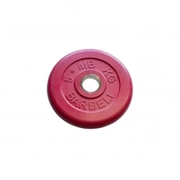 Диск обрезиненный Barbell d 51 мм цветной 5 кг