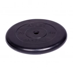 Диск обрезиненный Barbell Atlet d 26 мм чёрный 20 кг