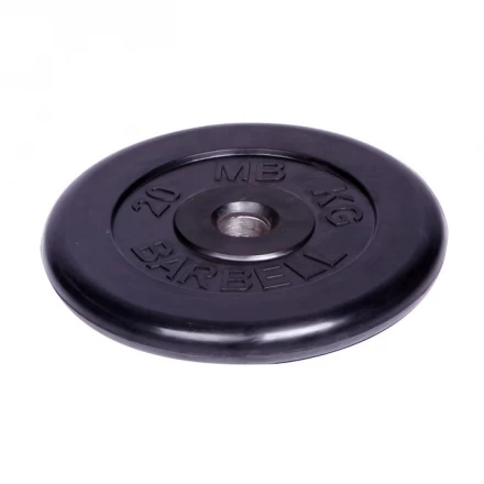 Диск обрезиненный Barbell d 51 мм чёрный 20 кг, фото 1