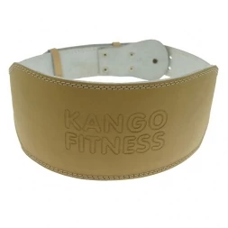 Пояс для тяжелой атлетики Kango Fitness бежевый, кожа размер  XL