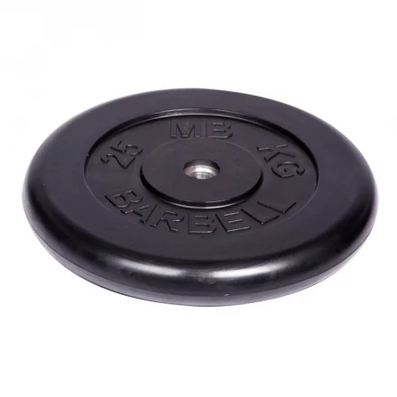 Диск обрезиненный Barbell d 26 мм чёрный 25 кг, фото 1