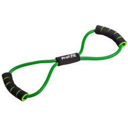 Эспандер трубчатый PROFI-FIT, восьмерка, зеленый, сопротивление среднее 5 кг, фото 1