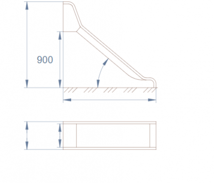 Горка открытая из нержавеющей стали с высотой спуска 900 мм, цвет нержавеющая сталь – ГПО900НТ, фото 2
