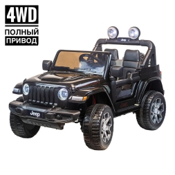 Электромобиль Jeep Rubicon 4WD черный, фото 1