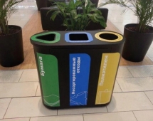 Урна для раздельного сбора мусора ВторСырье 2 (с наклейками)  Урна для раздельного сбора мусора ВторСырье 2 (с наклейками)
