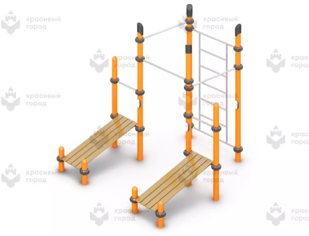 Воркаут «3 турника, шведская стенка и 2 скамьи для пресса», фото 1