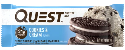 Батончик Quest Nutrition Quest Protein Bar Cookies Cream (печенье с кремом), 12 шт, фото 2