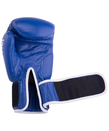 Перчатки боксерские GYM BGG-2018, 10oz, кожа, синие, фото 4