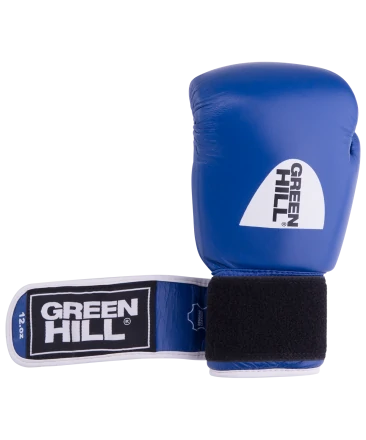 Перчатки боксерские GYM BGG-2018, 10oz, кожа, синие, фото 5