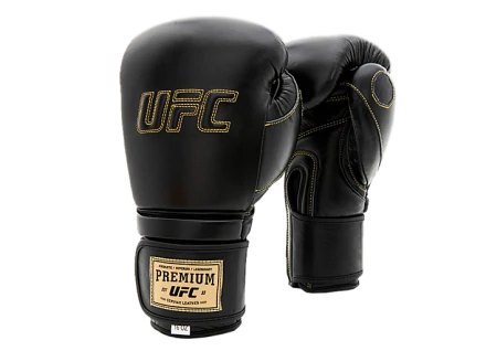 (UFC Премиальные тренировочные перчатки на липучке чёрные - 16 Oz), фото 5
