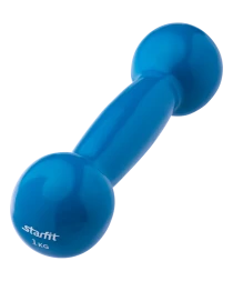 Гантель виниловая DB-102 1 кг, голубая, фото 1