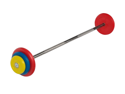 Штанга неразборная &quot;Barbell&quot; с цветными дисками d 25 мм, 22,5 кг, фото 1