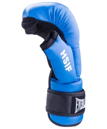Перчатки для рукопашного боя HSIF RF3208, 8oz, к/з, синий, фото 3