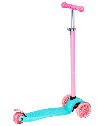Самокат 3-колесный Snappy 3D, 120/80 мм, мятный/розовый, фото 2