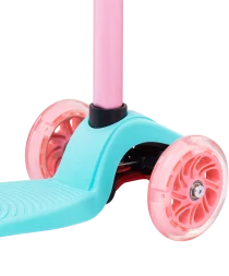 Самокат 3-колесный Snappy 3D, 120/80 мм, мятный/розовый, фото 4