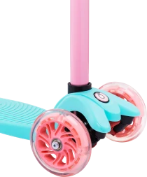 Самокат 3-колесный Snappy 3D, 120/80 мм, мятный/розовый, фото 5