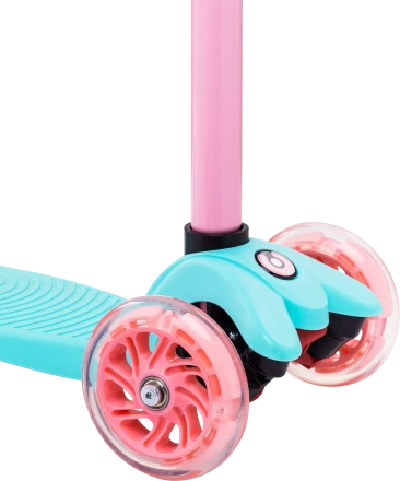 Самокат 3-колесный Snappy 3D, 120/80 мм, мятный/розовый, фото 5