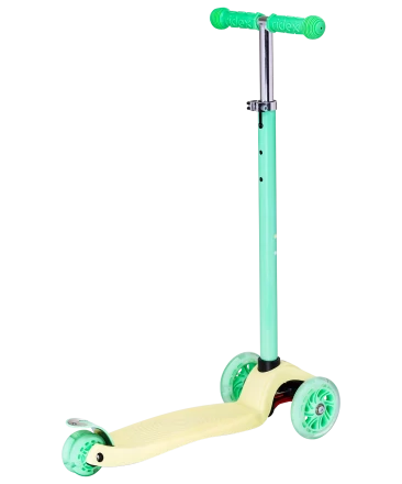 Самокат 3-колесный Snappy 3D, 120/80 мм, желтый/мятный, фото 2