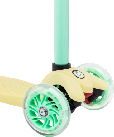 Самокат 3-колесный Snappy 3D, 120/80 мм, желтый/мятный, фото 4