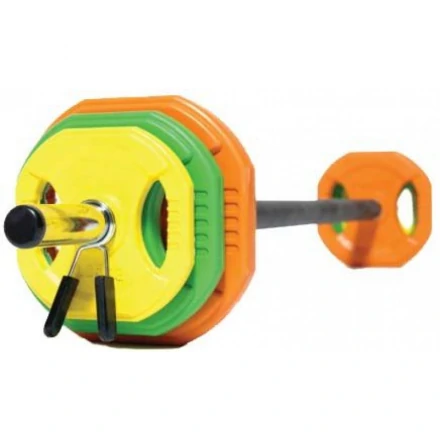 Штанга для аэробики PROFI-FIT 20090, обрезиненные диски (1,25 кг; 2,5 кг; 5 кг) по 2шт, фото 3