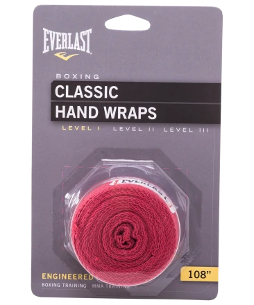 Бинт боксерский Everlast 4465RD, 2.5 м, хлопок, красный, фото 1