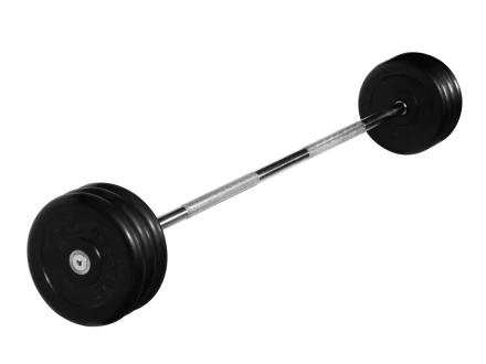 Штанга неразборная &quot;Barbell&quot; с чёрными дисками d 25 мм, 35 кг, фото 1