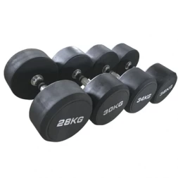 Комплект гантелей обрезиненных, цвет чёрный 12кг-20кг (74012/12-20) 
